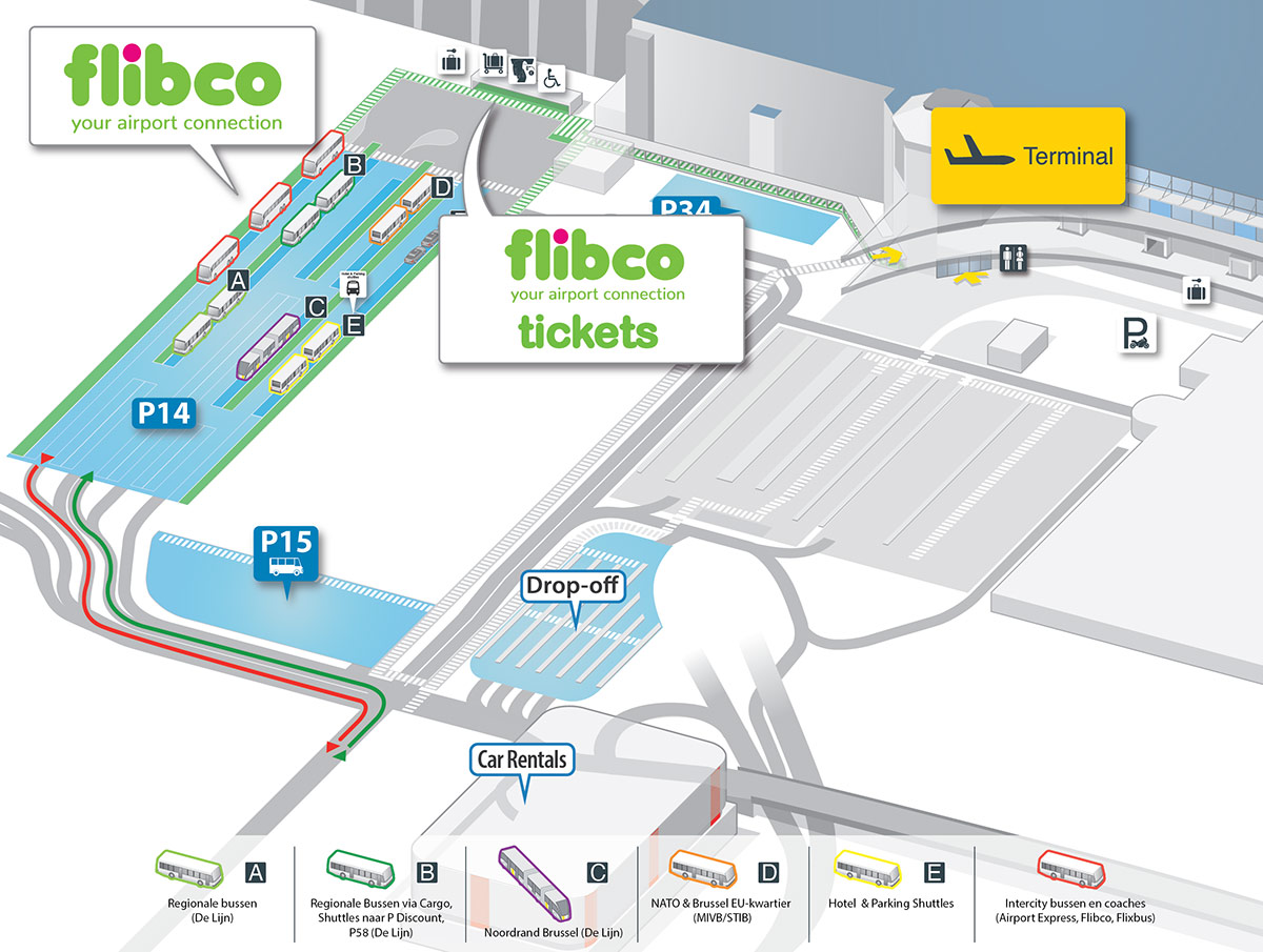 Brussels Airport new bus stop