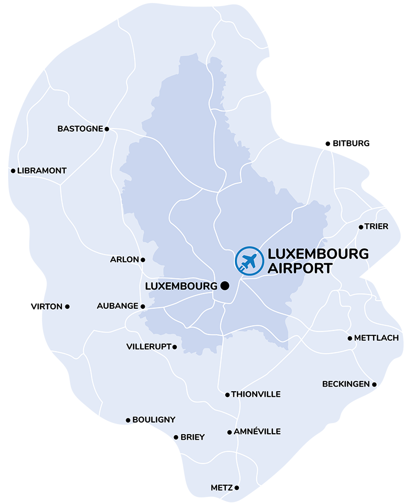 map taxi aéroport luxembourg